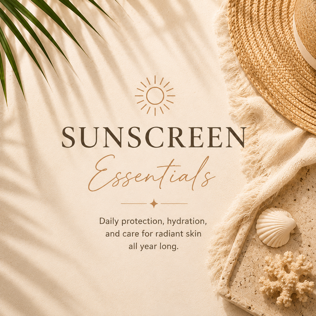 Sunscreen Essentials collection featuring daily SPF skincare and summer sun protection.