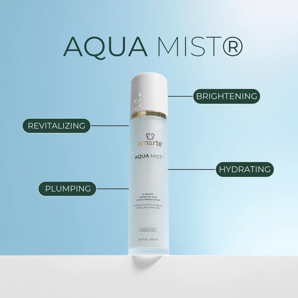 Amarte Aqua Mist® Brightening Toner – Refreshing Hydrating Mist (3.4 oz)